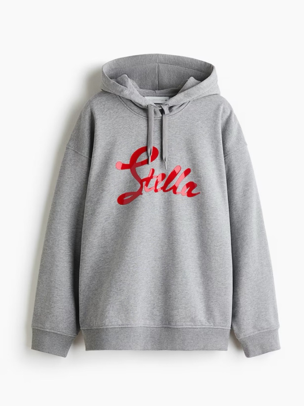 Stella McCartney Gray Hoodie with Red Script Logo NWT